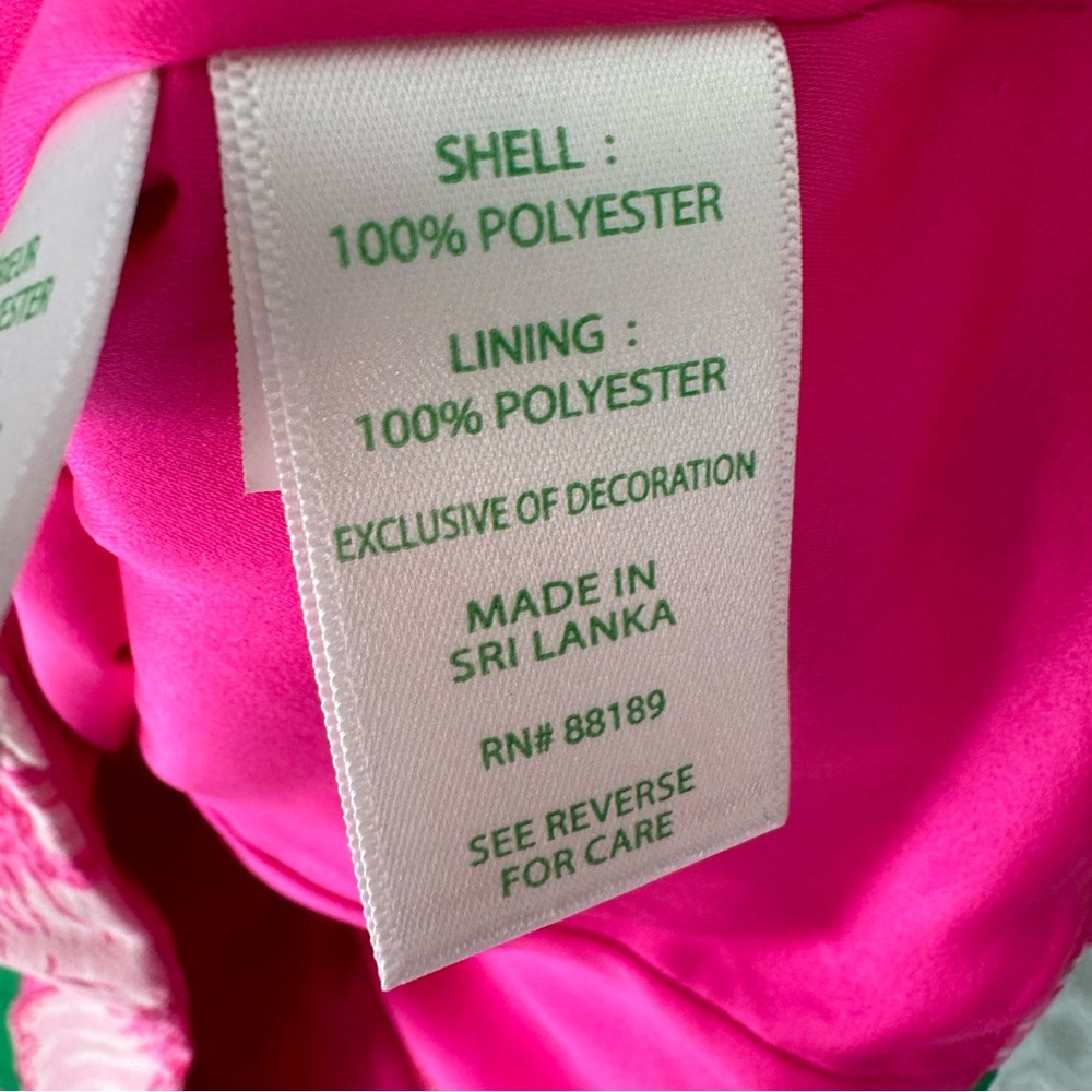 Lilly Pulitzer Leif Maxi Set Hibis Kiss Pink Green Size 8 - Picture 16 of 16